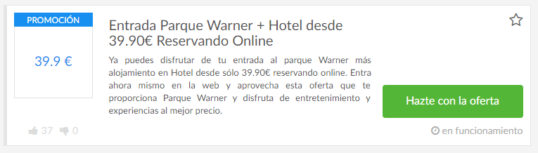 Oferta Parque Warner