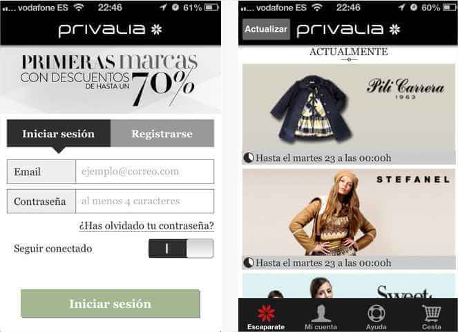 Descarga la aplicación de Privalia y aprovecha grandes descuentos estés donde estés