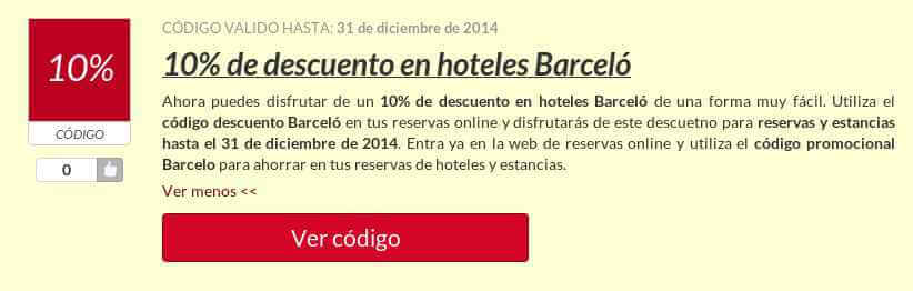 Código Promocional Barceló Hoteles