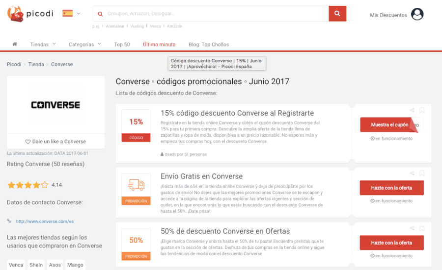 código descuento Converse