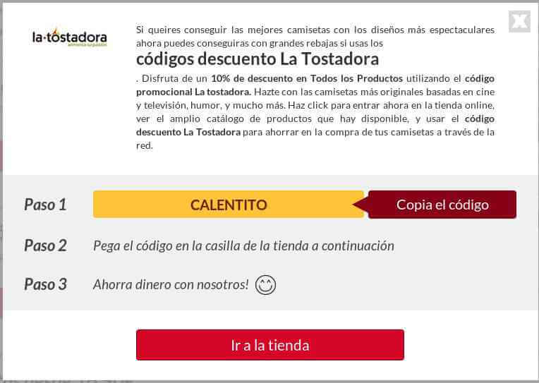 Ejemplo Código Descuento La Tostadora