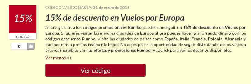 codigo descuento rumbo