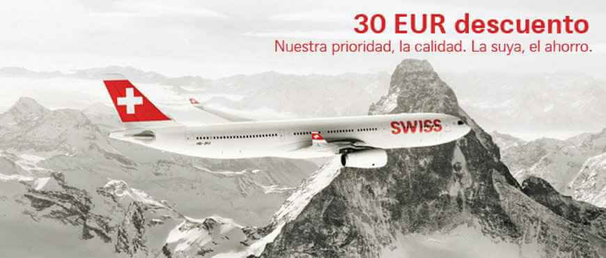 Código descuento de Swiss Airlines