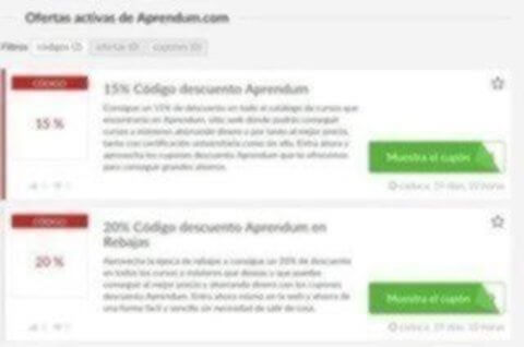 Códigos descuento Aprendum