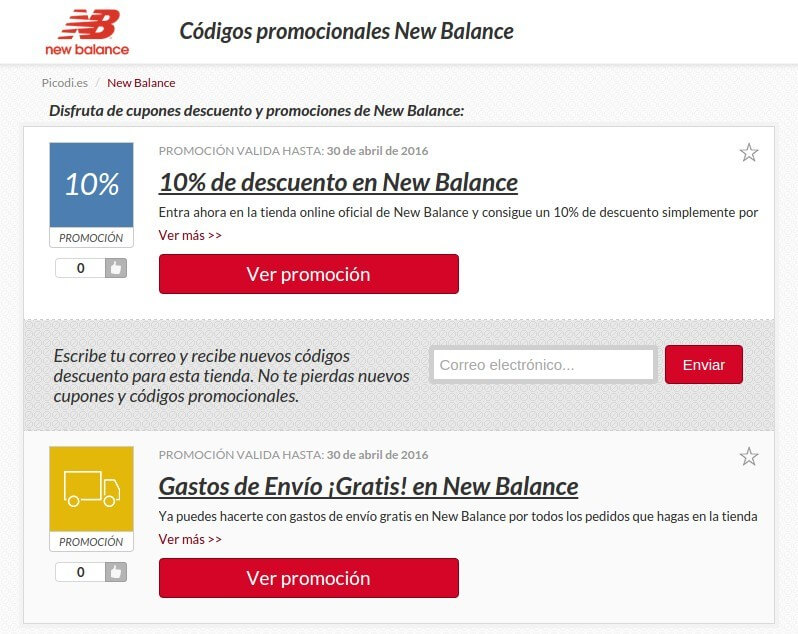 Códigos descuento New Balance