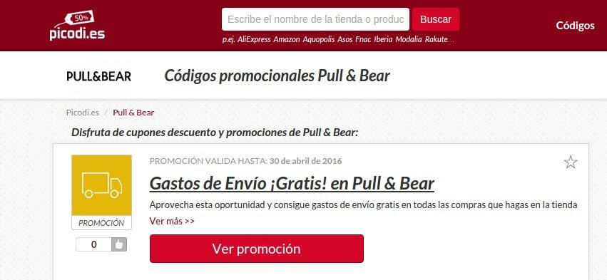 Códigos promocionales Pull and Bear