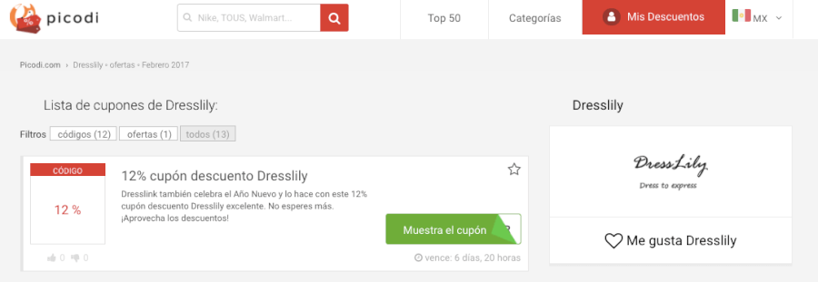 cupones descuento Dresslily en Usuariocupon