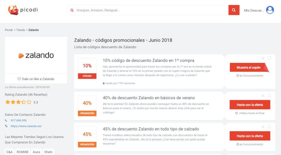 promociones zalando en Usuariocupon