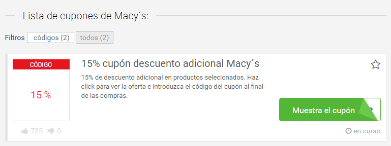 cupones descuento Macys