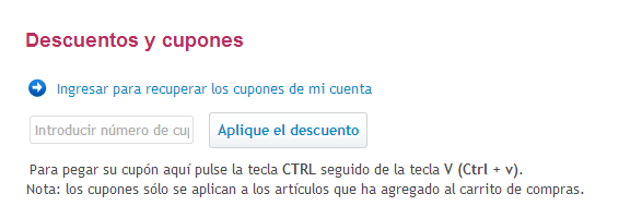 Realización de pedido con cupones descuento Dell