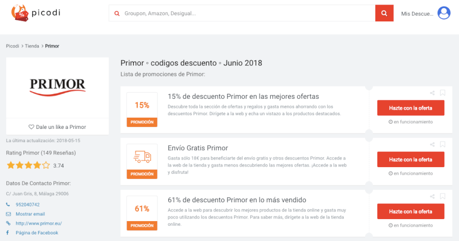 promociones primor en Usuariocupon