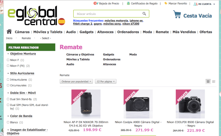 ofertas de la tienda eglobal