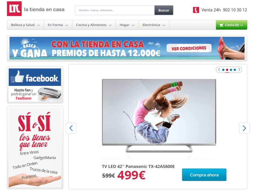 Web LTC Página principal de la tienda online LTC