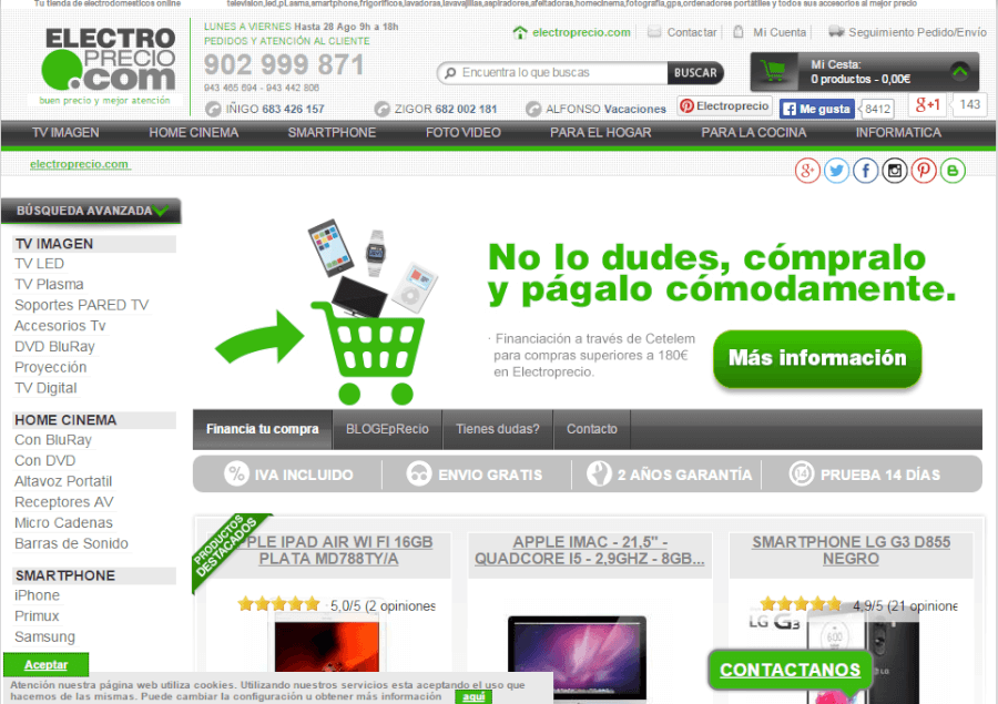 página principal electroprecio