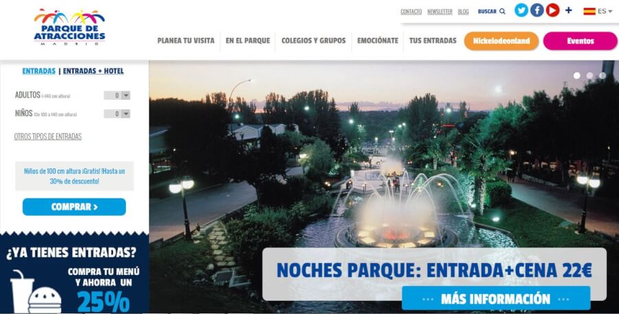 portada parque de atracciones