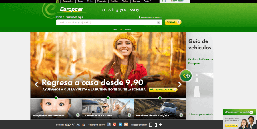 Página principal Europcar