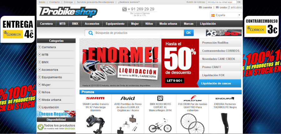 Probikeshop ofrece una multitud de ofertas y promociones