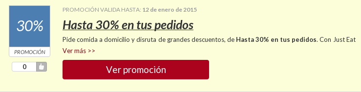 Promoción Just Eat Disfruta de las promociones y oferta especiales en Just Eat