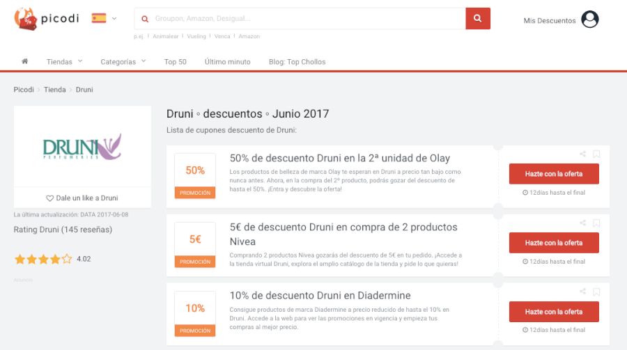 códigos descuento druni