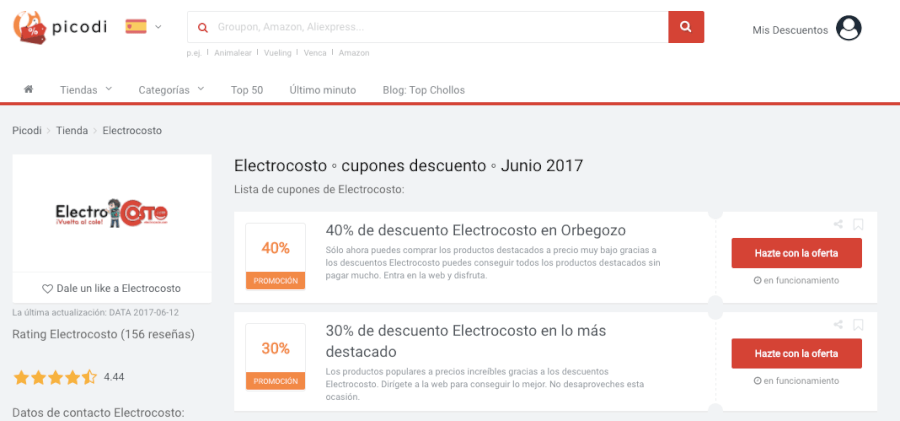 descuentos de la tienda electrocosto