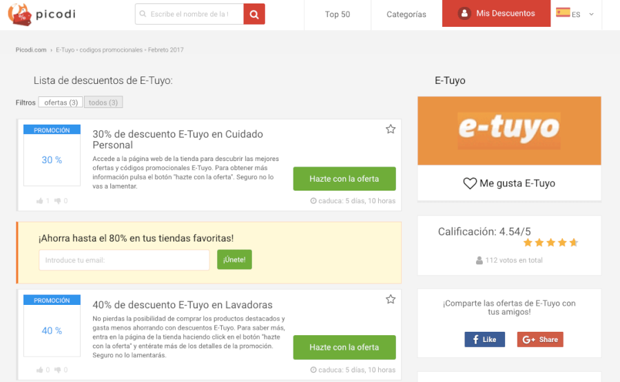 codigos descuento de la tienda online e-tuyo codigo descuento e-tuyo