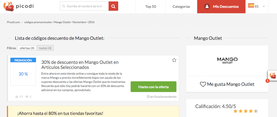 Código descuento Mango Outlet