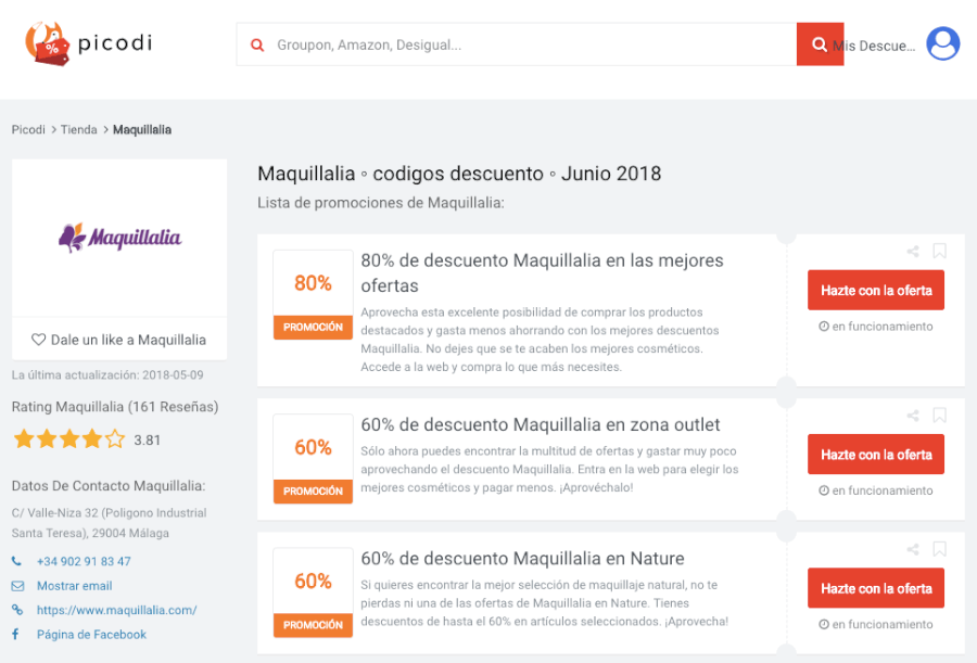 promociones maquillalia en Usuariocupon españa