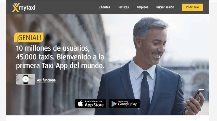 Pagina Home MyTaxi TIenda MyTaxi