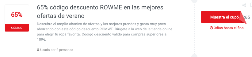 codigo descuento ROMWE