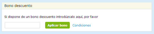 Realizacion de pedido con bono descuento Rumbo