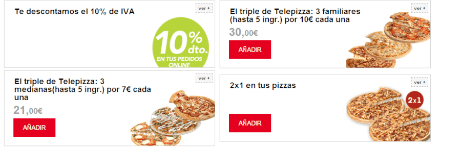 Oferta promocional esta siempre actual en nuestra página web. Entra y coge un código promocional Telepizza.