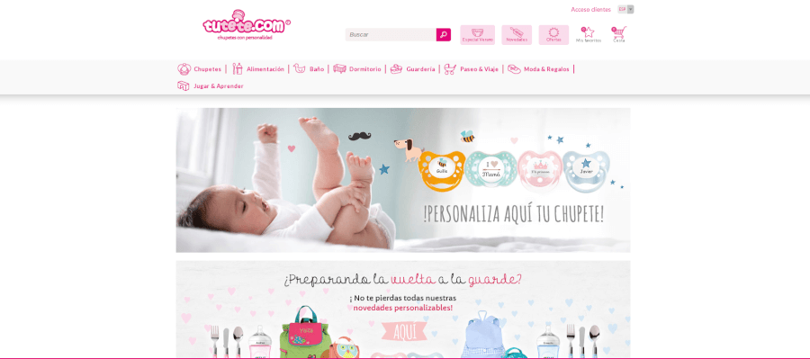 Página principal Tutete.com - chupetes con personalidad