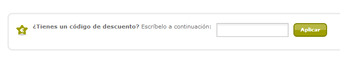 Caja para insertar un codigo descuento Vueling