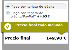 Realización del pedido con codigo descuento Vueling