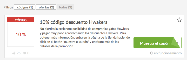 código descuento hawkers