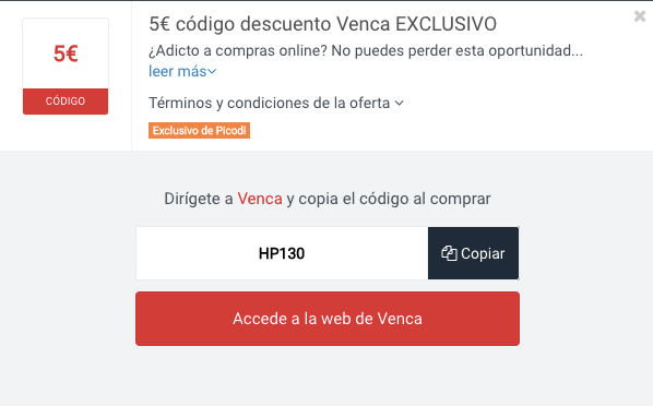 Aprovecha los códigos y descuentos Venca y ahorra en tus compras