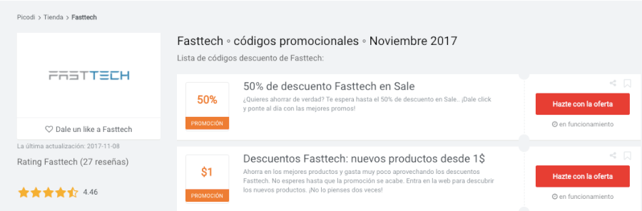 promociones de fasttech