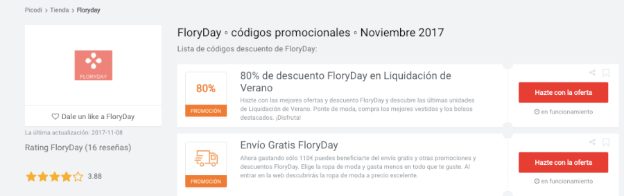 cupones y descuentos floryday