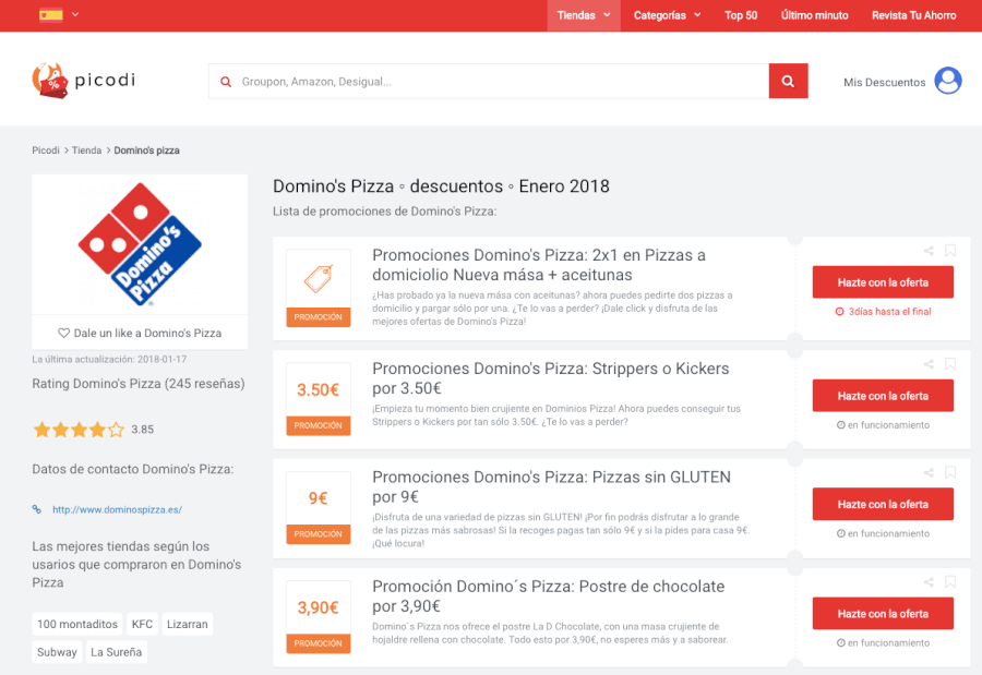 dominos pizza Usuariocupon