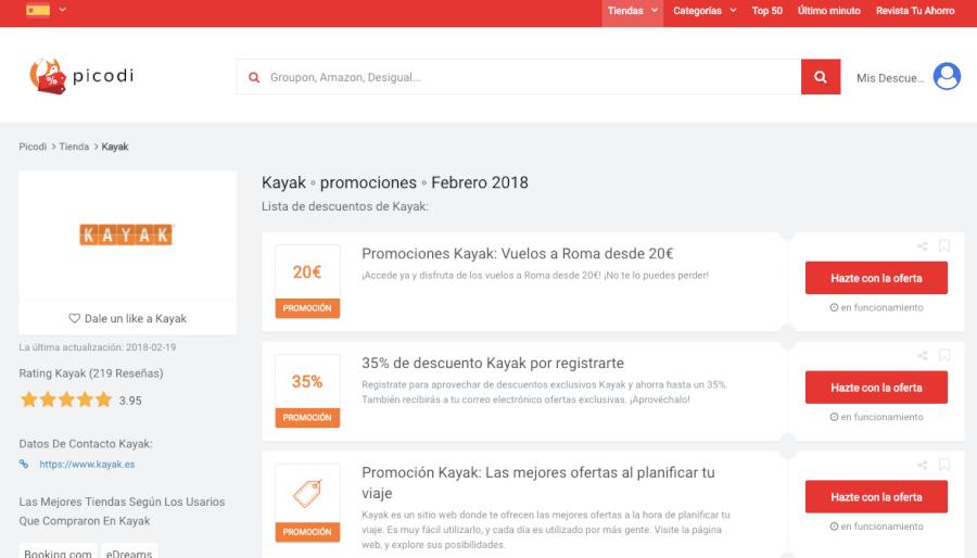 kayak ofertas Usuariocupon